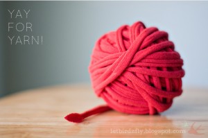 How to make tshirt yarn via Let Birds Fly blogspot