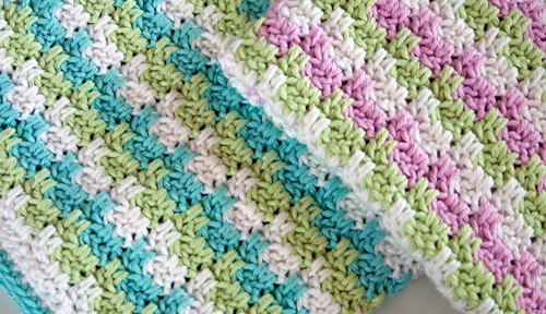 Leaping Stripes and Blocks Blanket - free crochet pattern on Moogly!