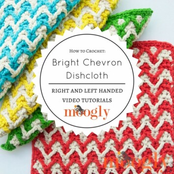 Bright Chevron Dishcloth Tutorial - moogly
