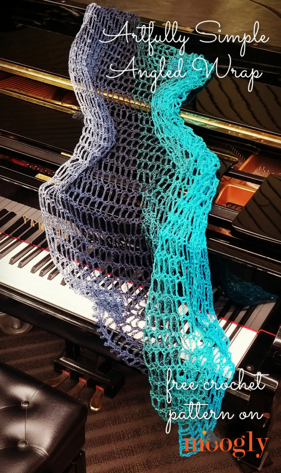 Artfully Simple Angled Wrap - Free Crochet Pattern on Moogly