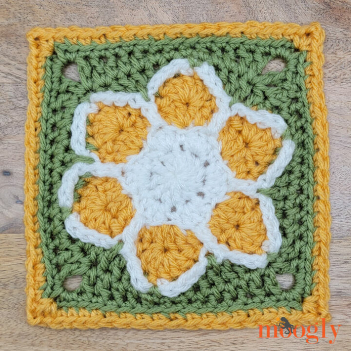 Ellie's 6 Inch Afghan Square - free crochet pattern on Moogly