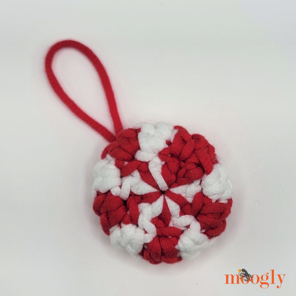 Crochet Peppermint Candy Ornament Free Pattern on Moogly