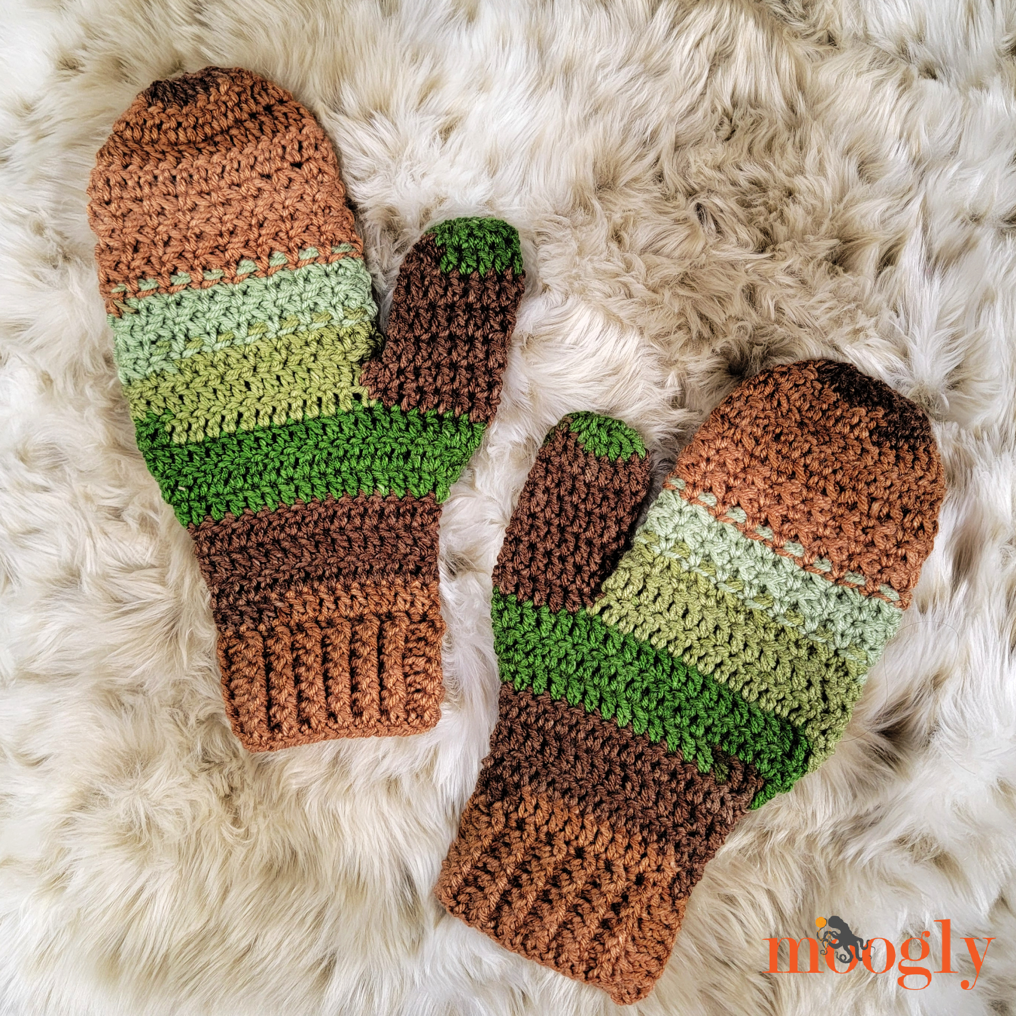 Olivewood Mittens - Free Crochet Pattern on Moogly