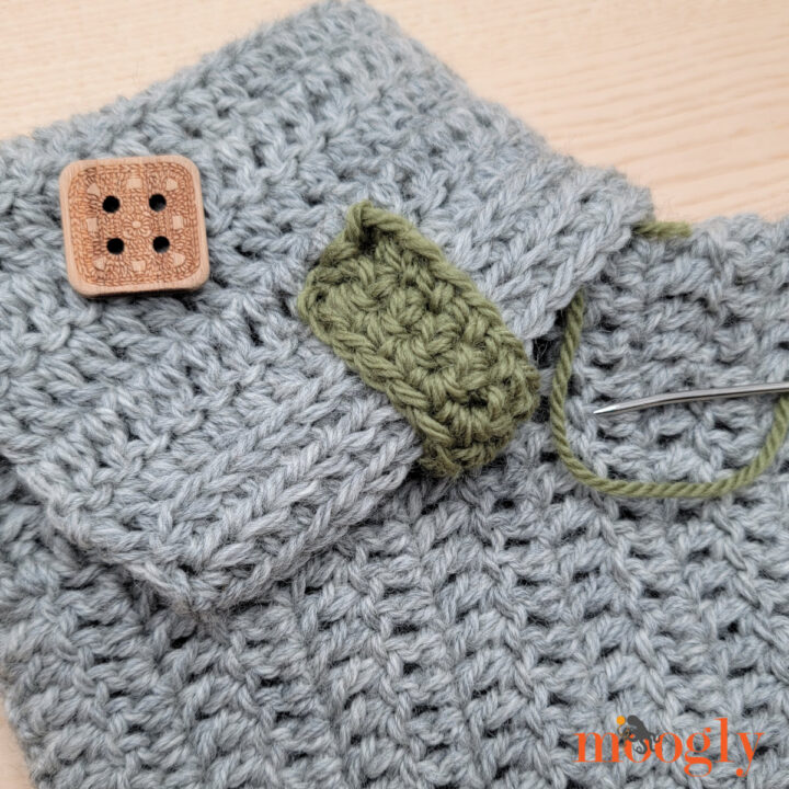 Turn work to stitch around the foot opening. The opening at the back of the heel will be sewn shut later.