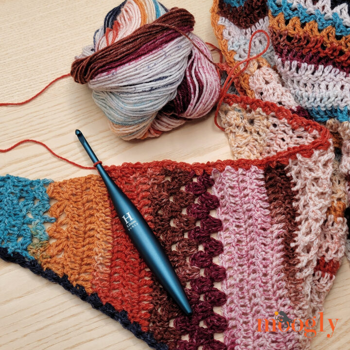 Sideways Sampler Shawl - WIP 4