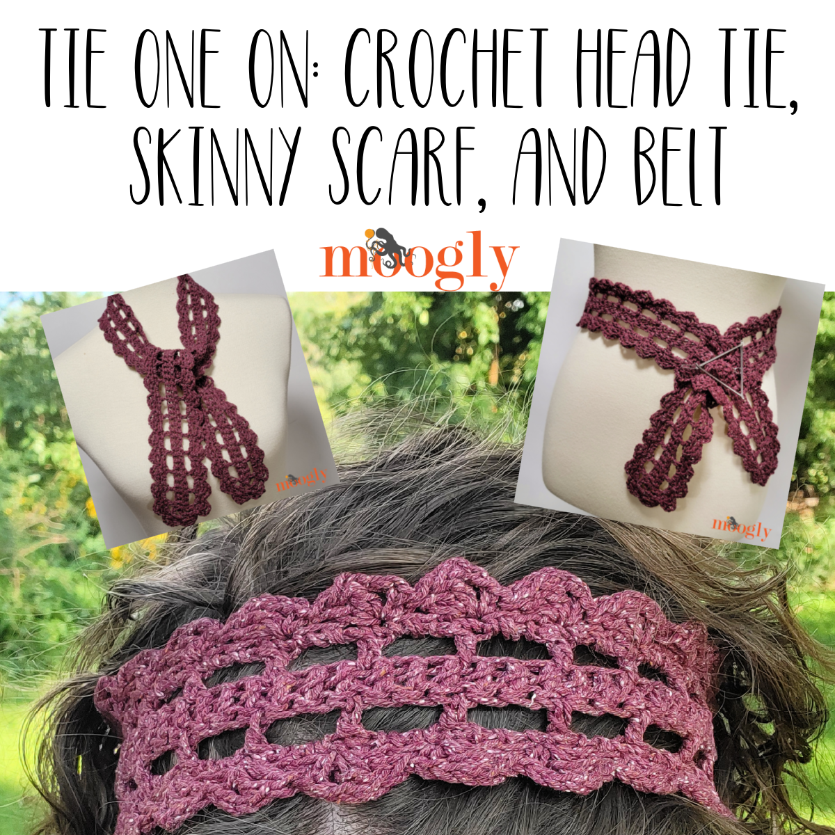 Tie One On: Crochet Head Tie, Skinny Scarf, and Belt